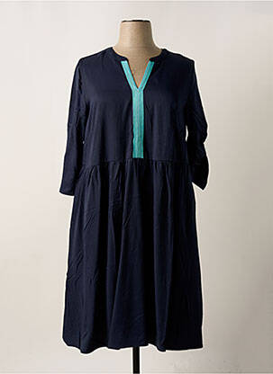 Robe mi-longue manches 3/4 manches 3/4 bleu SHEEGO femme