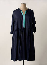 Robe mi-longue manches 3/4 manches 3/4 bleu SHEEGO femme