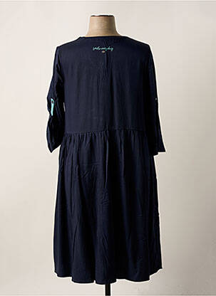 Robe mi-longue manches 3/4 manches 3/4 bleu SHEEGO femme