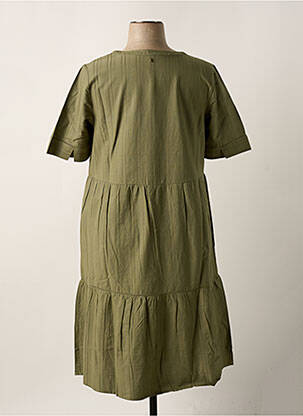 Robe mi-longue manches courtes manches courtes vert SHEEGO femme
