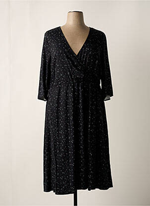 Robe mi-longue manches 3/4 manches 3/4 noir SHEEGO femme
