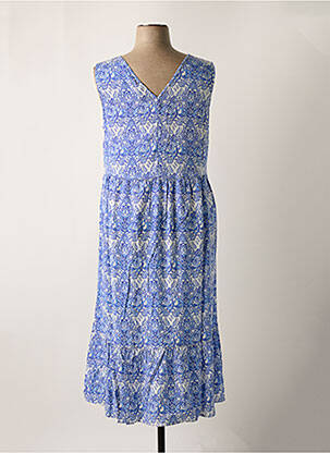 Robe longue coupe évasée sans manche bleu SHEEGO femme