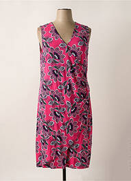 Robe mi-longue imprimé fleurs sans manche rose SHEEGO femme