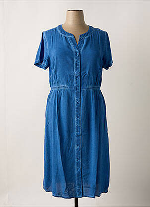 Robe mi-longue manches courtes manches courtes bleu SHEEGO femme