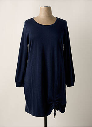 Robe mi-longue manches longues manches longues bleu SHEEGO femme
