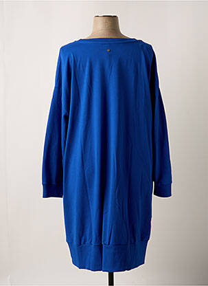 Robe mi-longue manches longues manches longues bleu SHEEGO femme