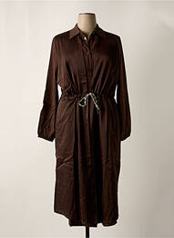 Robe longue manches longues manches longues marron SHEEGO femme