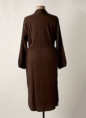 Robe longue manches longues manches longues marron SHEEGO femme