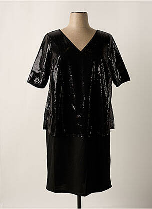 Robe mi-longue manches courtes manches courtes noir SHEEGO femme
