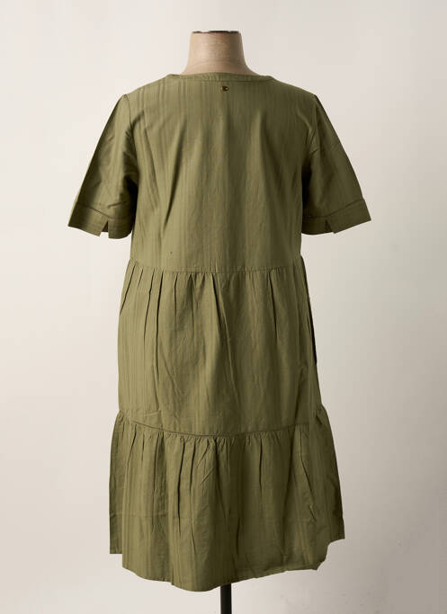 Robe mi-longue coupe évasée manches courtes vert SHEEGO femme