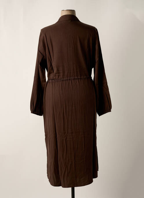 Robe longue manches longues manches longues marron SHEEGO femme