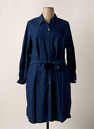 Robe mi-longue manches longues manches longues bleu SHEEGO femme