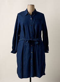 Robe mi-longue manches longues manches longues bleu SHEEGO femme