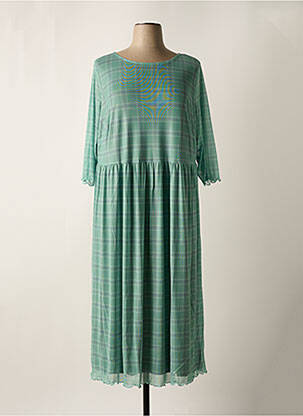 Robe mi-longue manches 3/4 manches 3/4 vert SHEEGO femme
