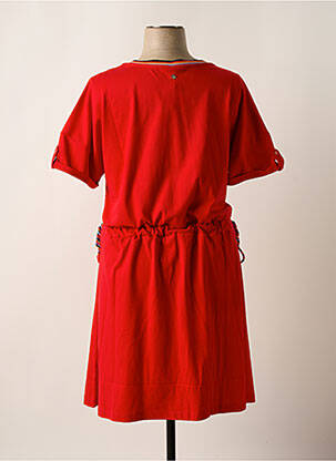 Robe mi-longue manches courtes manches courtes rouge SHEEGO femme