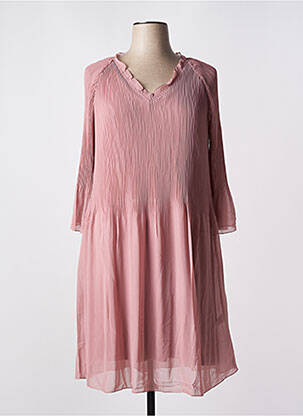 Robe mi-longue coupe fluide manches 3/4 rose SHEEGO femme