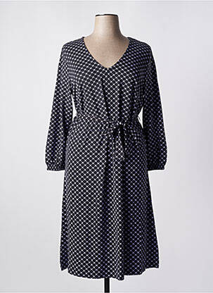 Robe mi-longue imprimé fantaisie manches longues noir SHEEGO femme