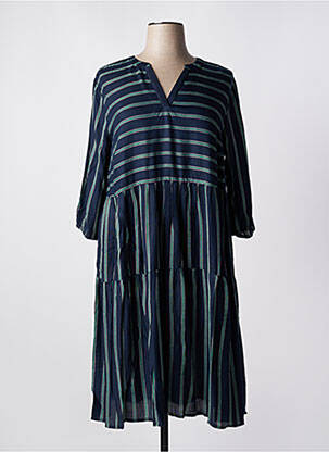 Robe mi-longue manches 3/4 manches 3/4 bleu SHEEGO femme