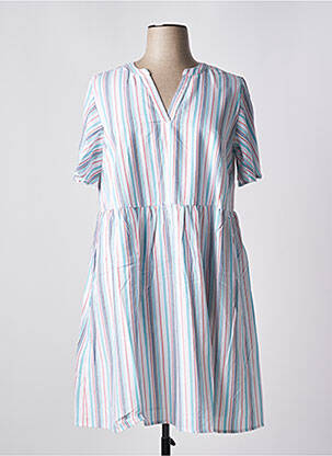 Robe courte coupe évasée manches courtes blanc SHEEGO femme
