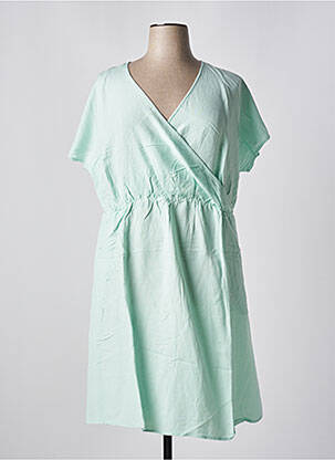 Robe mi-longue manches courtes manches courtes vert SHEEGO femme