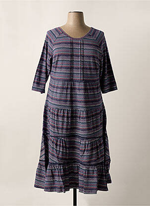 Robe longue manches longues manches longues bleu SHEEGO femme