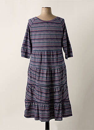 Robe longue manches longues manches longues bleu SHEEGO femme