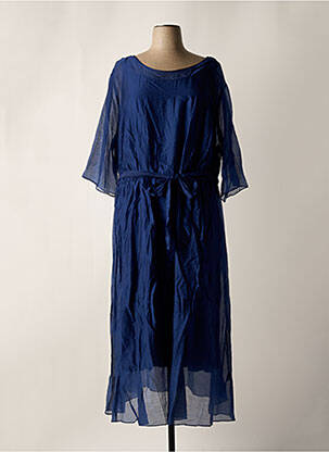 Robe longue manches longues manches longues bleu SHEEGO femme