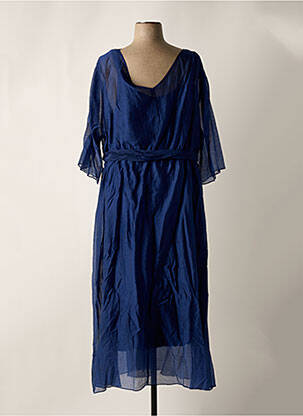 Robe longue manches longues manches longues bleu SHEEGO femme