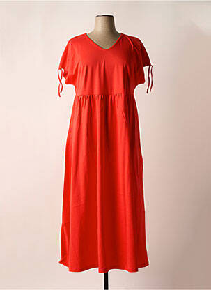 Robe longue manches courtes manches courtes rouge SHEEGO femme