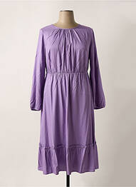 Robe mi-longue coupe fluide manches longues violet SHEEGO femme