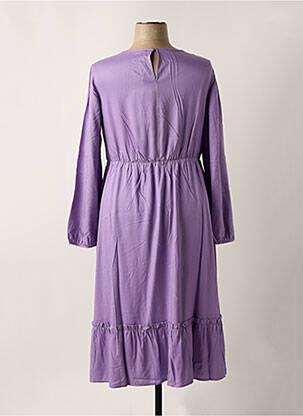 Robe mi-longue coupe fluide manches longues violet SHEEGO femme