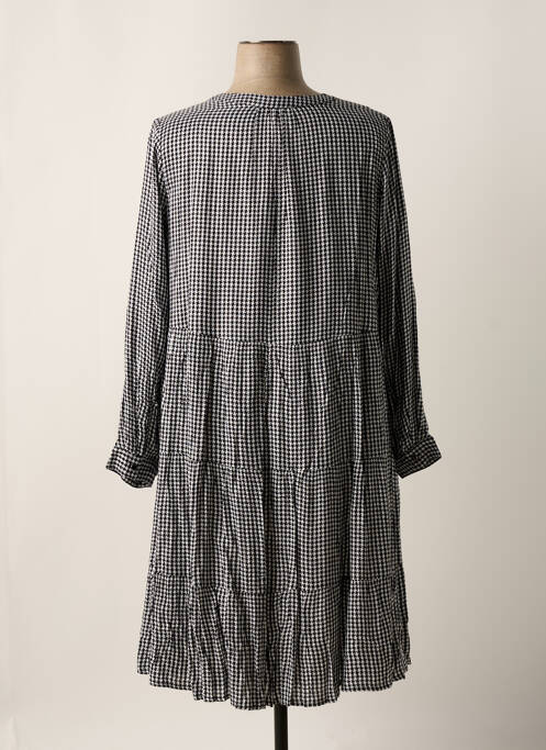 Robe mi-longue coupe fluide manches longues noir SHEEGO femme
