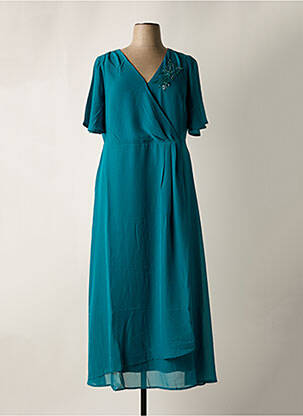 Robe longue manches courtes manches courtes vert SHEEGO femme