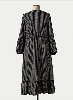 Robe longue manches longues manches longues noir SHEEGO femme