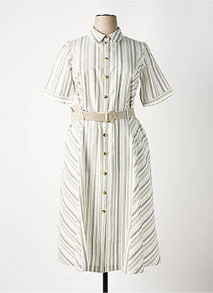 Robe longue manches courtes manches courtes blanc SHEEGO femme