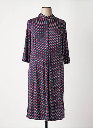 Robe mi-longue coupe fluide manches 3/4 bleu SHEEGO femme