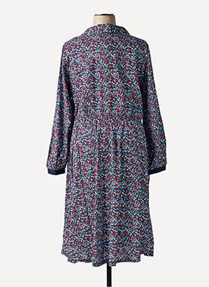 Robe mi-longue imprimé fleurs manches longues bleu SHEEGO femme