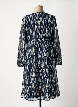 Robe mi-longue imprimé fantaisie manches longues bleu SHEEGO femme