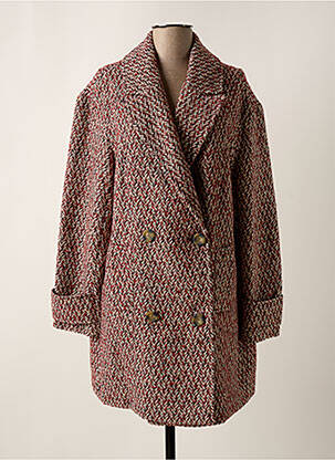 Manteau long coupe droite sans capuche rouge HEINE femme
