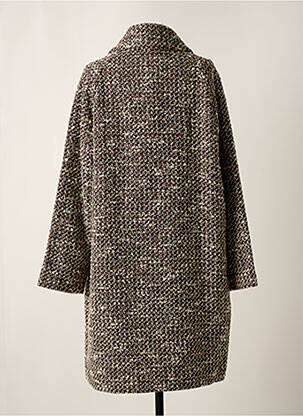 Manteau long coupe droite sans capuche marron LINEA TESINI femme