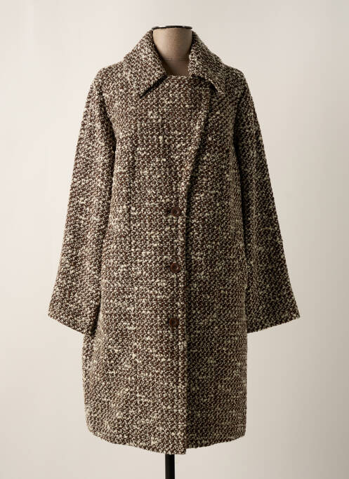 Manteau long marron LINEA TESINI femme