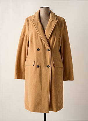 Manteau long coupe droite sans capuche beige HEINE femme