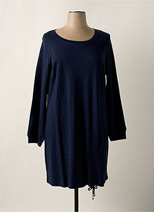 Robe mi-longue manches longues manches longues bleu SHEEGO femme