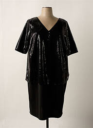 Robe mi-longue manches courtes manches courtes noir SHEEGO femme