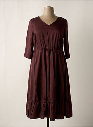 Robe longue coupe cintrée manches 3/4 rouge SHEEGO femme