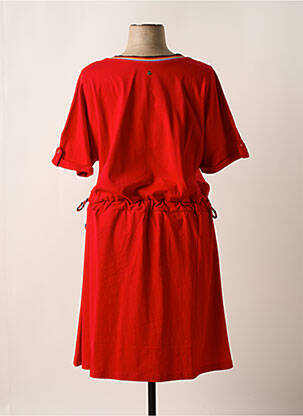 Robe mi-longue manches courtes manches courtes rouge SHEEGO femme