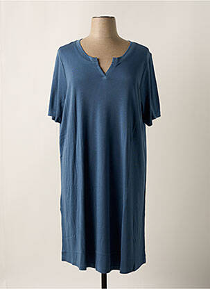 Robe mi-longue manches courtes manches courtes bleu SHEEGO femme