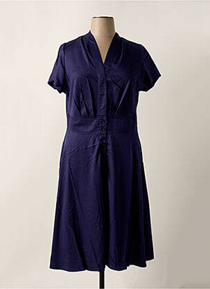 Robe mi-longue manches courtes manches courtes bleu SHEEGO femme