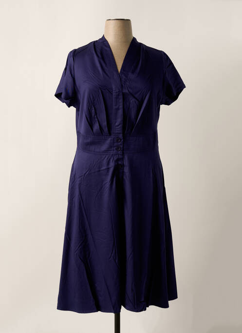 Robe mi-longue manches courtes manches courtes bleu SHEEGO femme