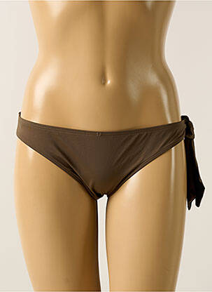 Bas de maillot de bain effet matière satinée culotte vert AUBADE femme